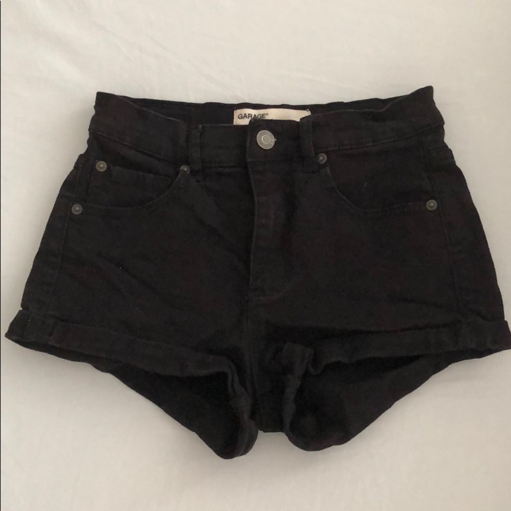 💛Garage black jean shorts